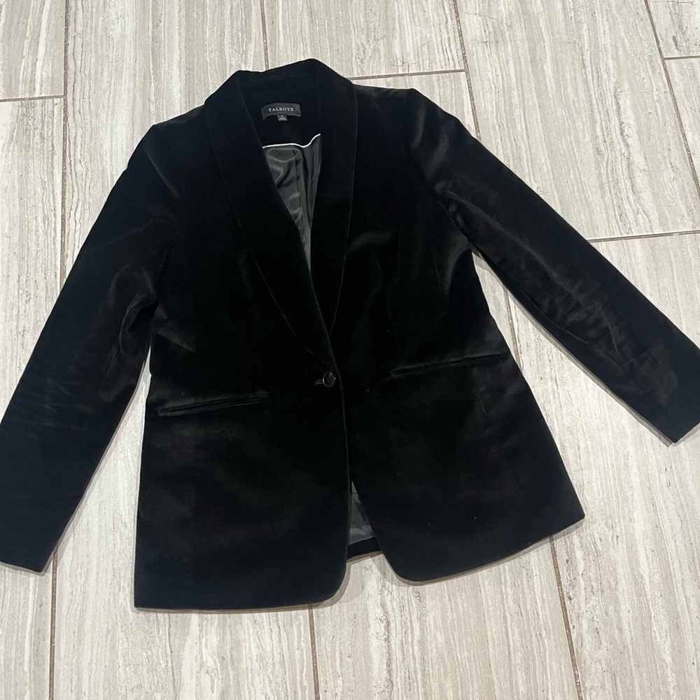 Talbots Velour Black Blazer